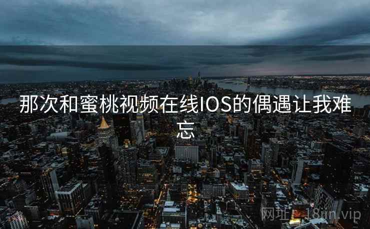那次和蜜桃视频在线IOS的偶遇让我难忘